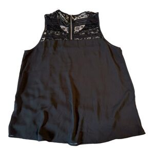 NWT Stitch Fix Papermoon Paulette Lace Black Sleeveless Blouse, Size XL